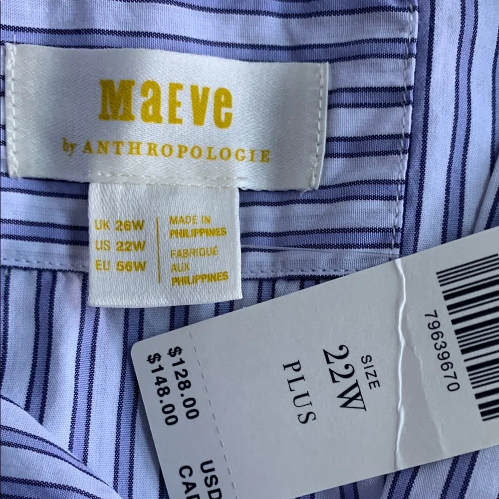 💫ANTHROPOLOGIE MAEVE STRIPED CORSET BLOUSE💫 - Picture 7 of 12